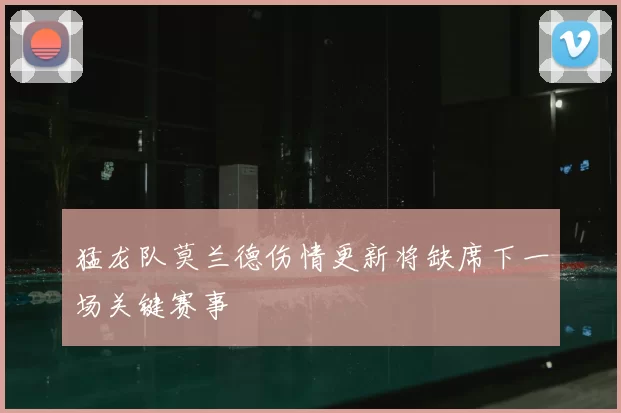 猛龙队莫兰德伤情更新将缺席下一场关键赛事
