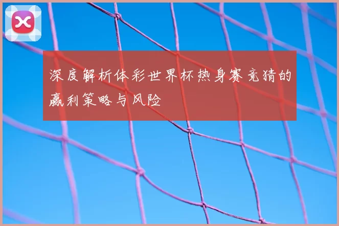深度解析体彩世界杯热身赛竞猜的赢利策略与风险